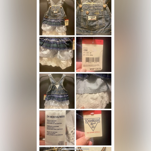 Oshkosh Overall Dress size 24mths NWT - Picture 9 of 11